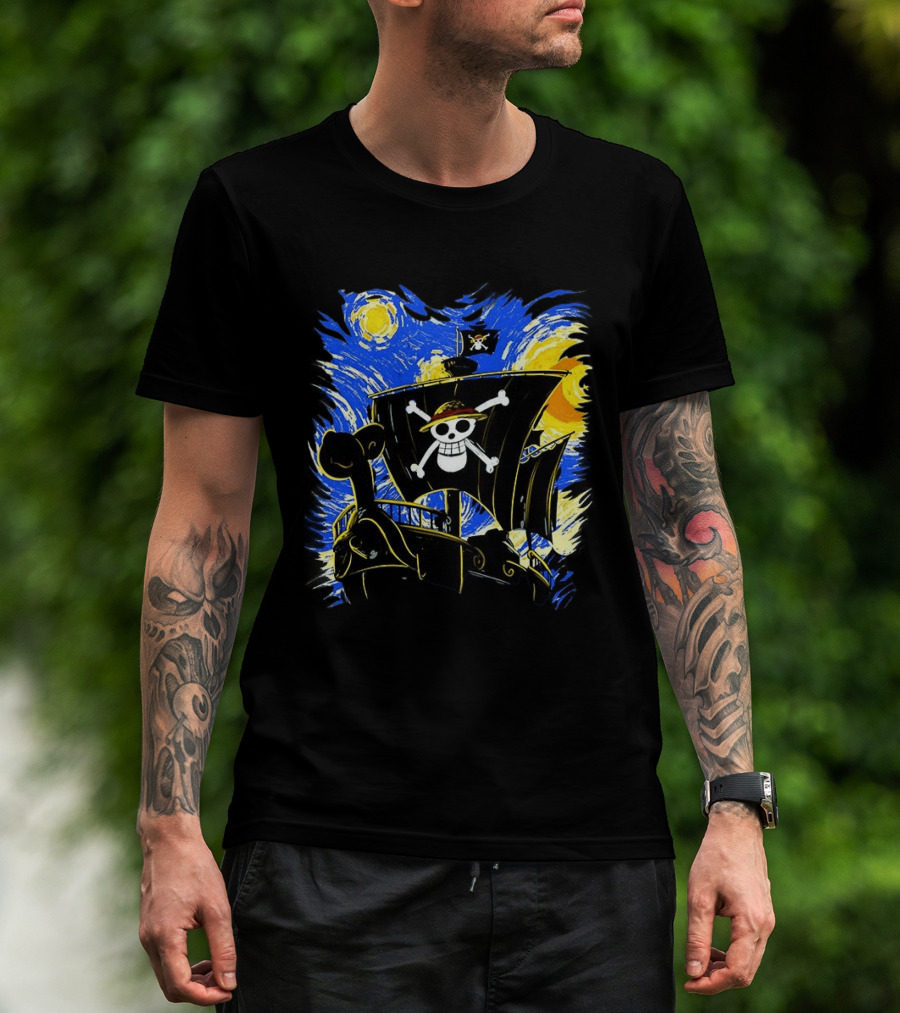 Starry Night One Piece Going Merry Anime T-Shirt
