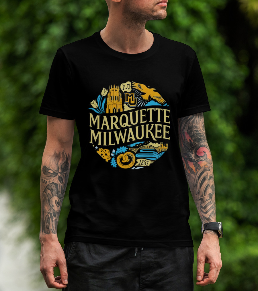 Marquette Milwaukee M And Milwaukee Scenes T-Shirt