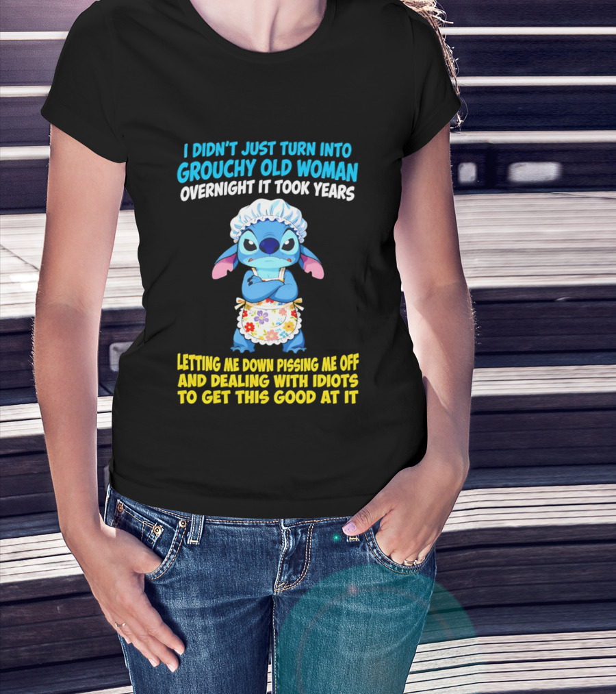 Stitch Housewife Grouchy Old Woman Letting Me Down Pissing Me Off Dealing With Idiots T-Shirt