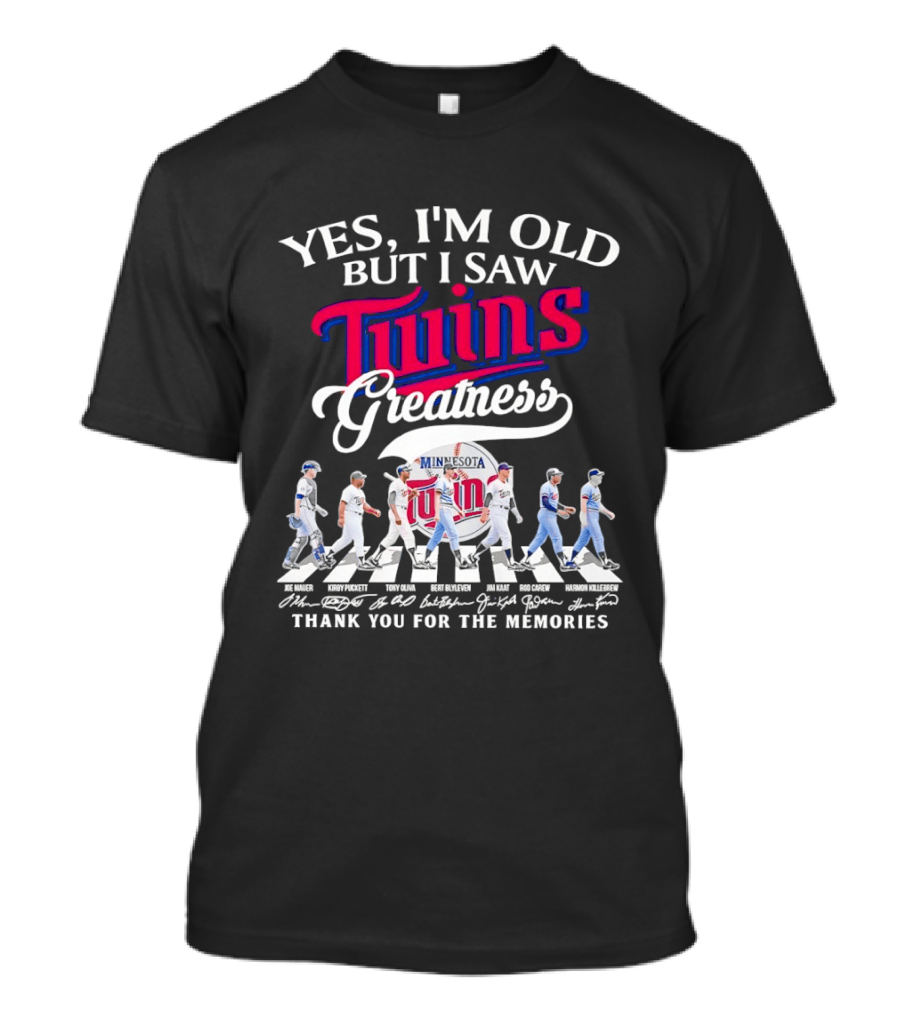 Minnesota Twins Greatness Signatures Thank You For The Memories T-Shirt