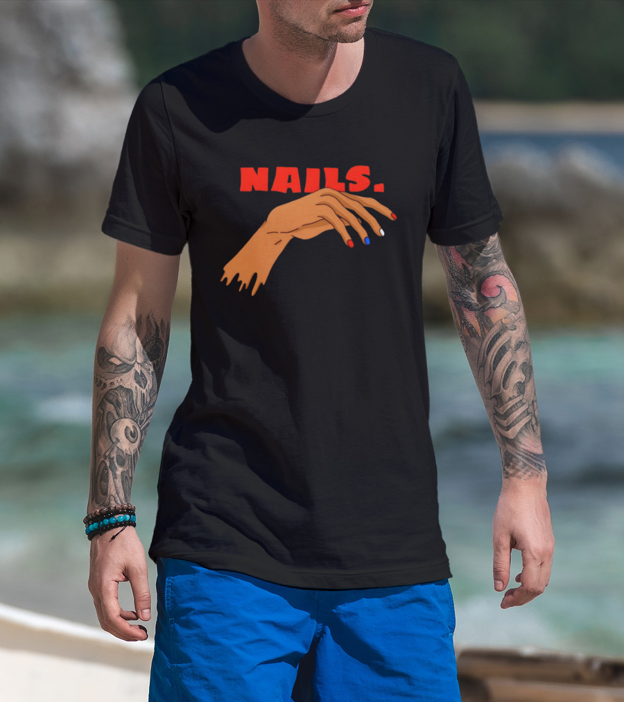 Nails Red Blue White OKC Thunder T-Shirt