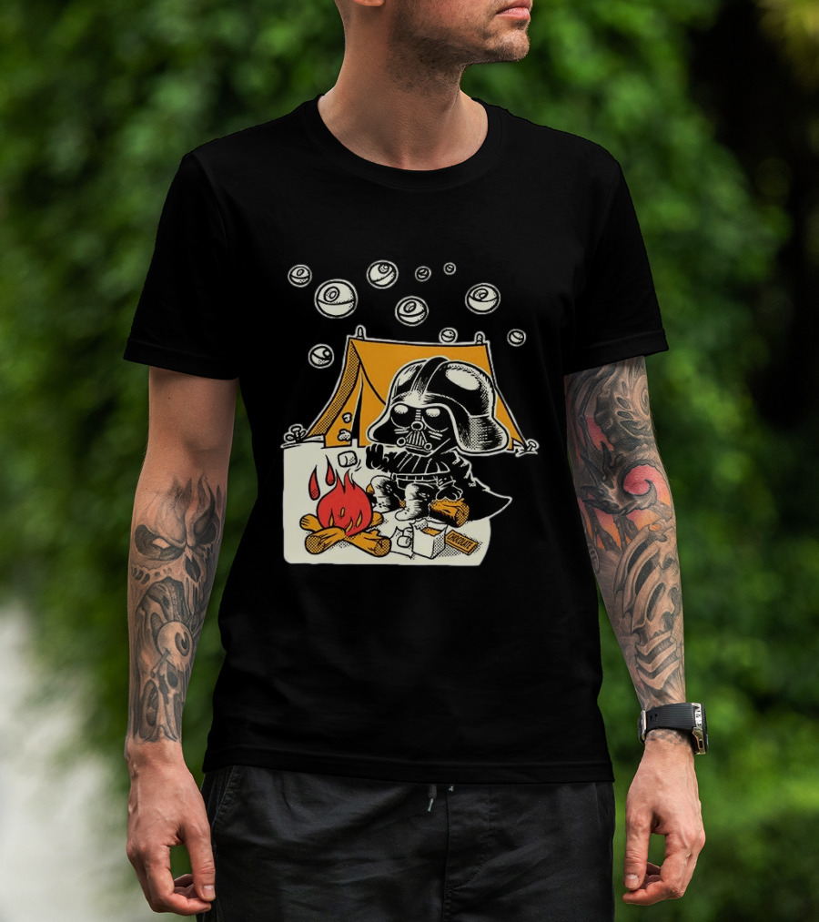 Under Death Stars Darth Vader Star Wars Camping Marshmallows Chocolate T-Shirt
