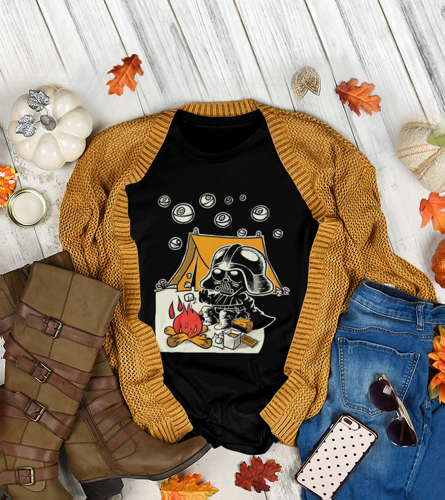 Under Death Stars Darth Vader Star Wars Camping Marshmallows Chocolate T-Shirt