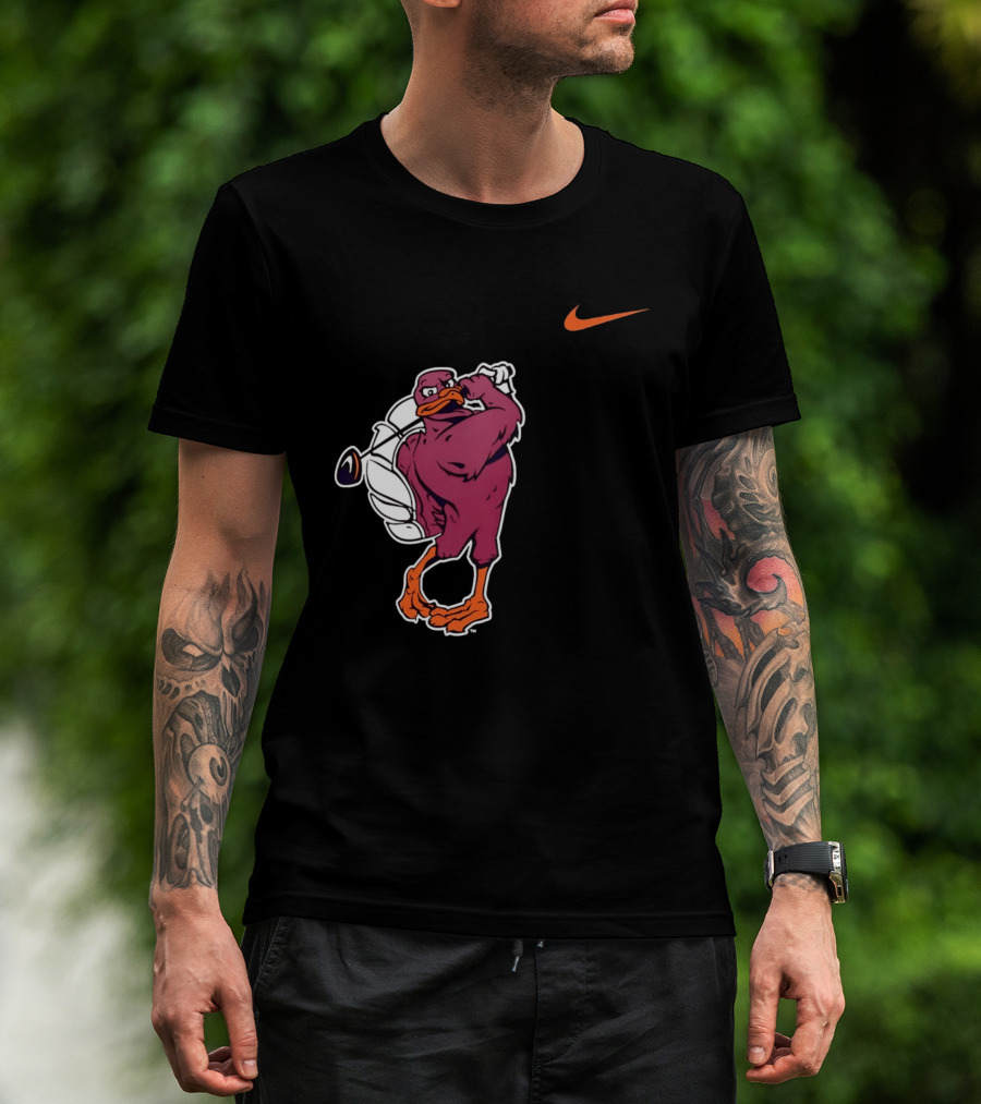 Virginia Tech Hokies Golfing Nike Swoosh Bird T-Shirt