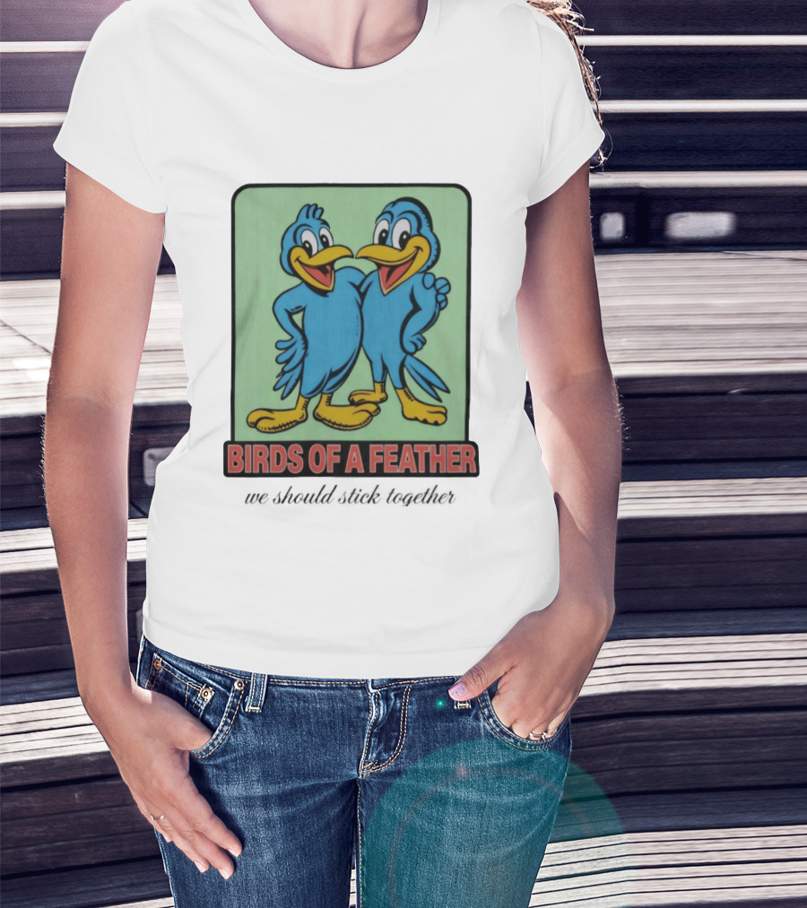 Billie Eilish Birds Of A Feather We Should Stick Together Vintage Cartoon Clothing T-Shirt