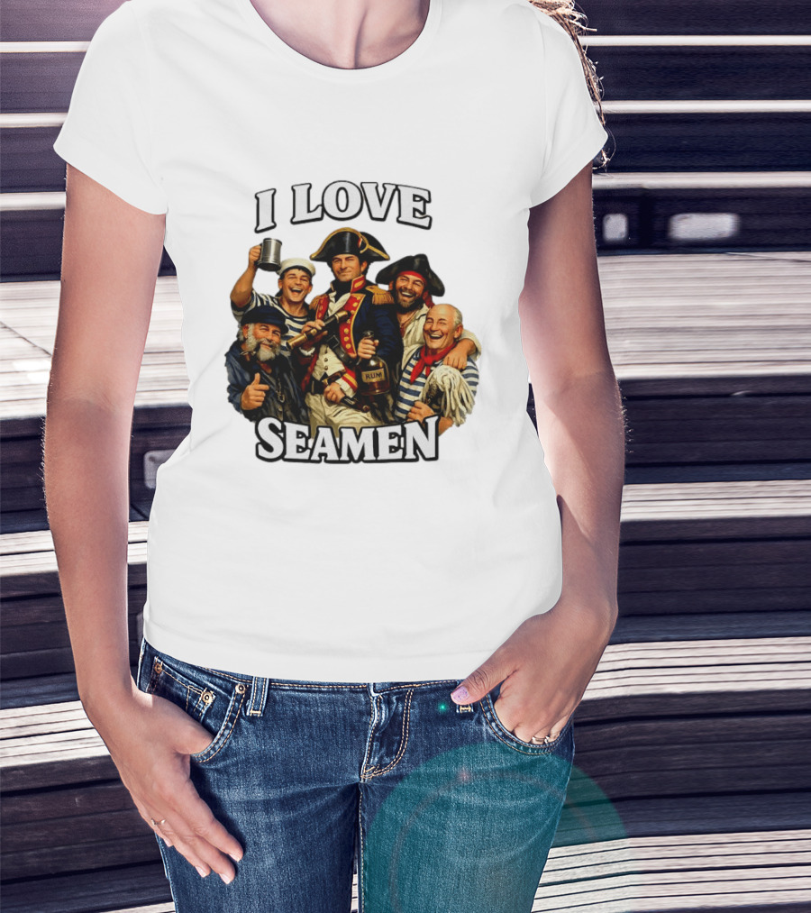 I Love Seamen Pirate Rum Crew Celebrating Together T-Shirt