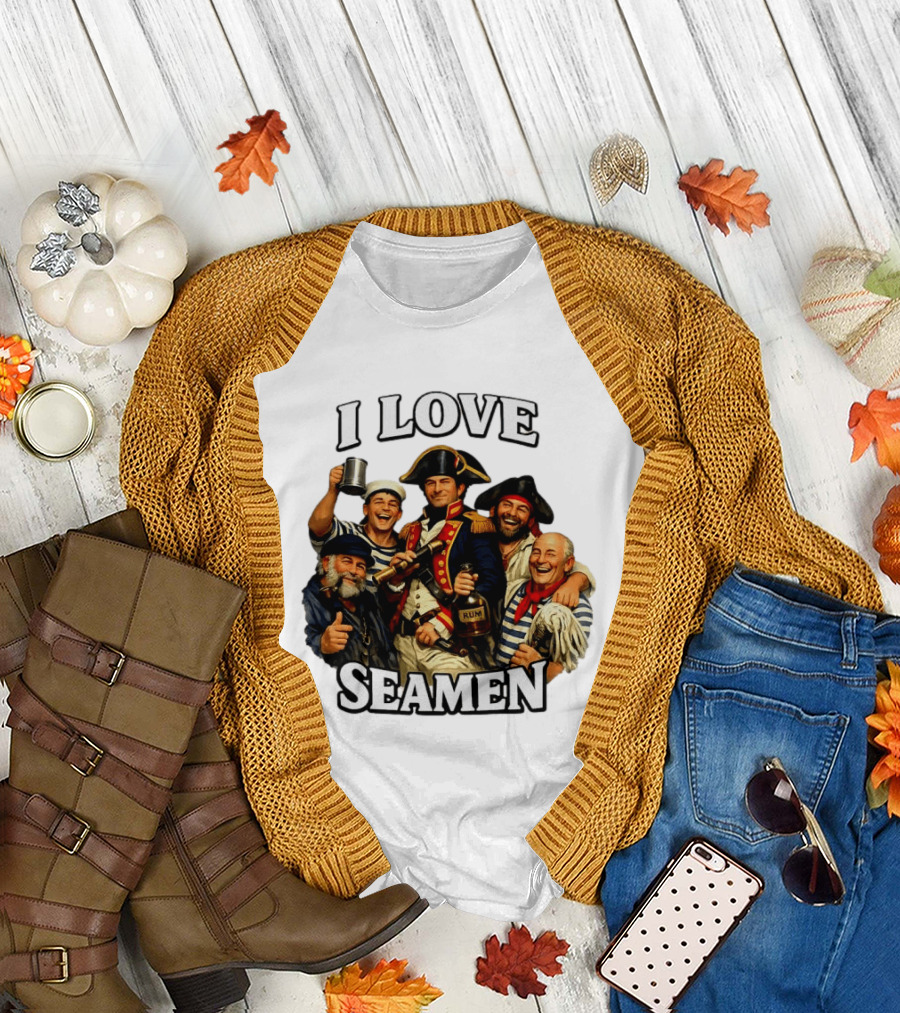 I Love Seamen Pirate Rum Crew Celebrating Together T-Shirt