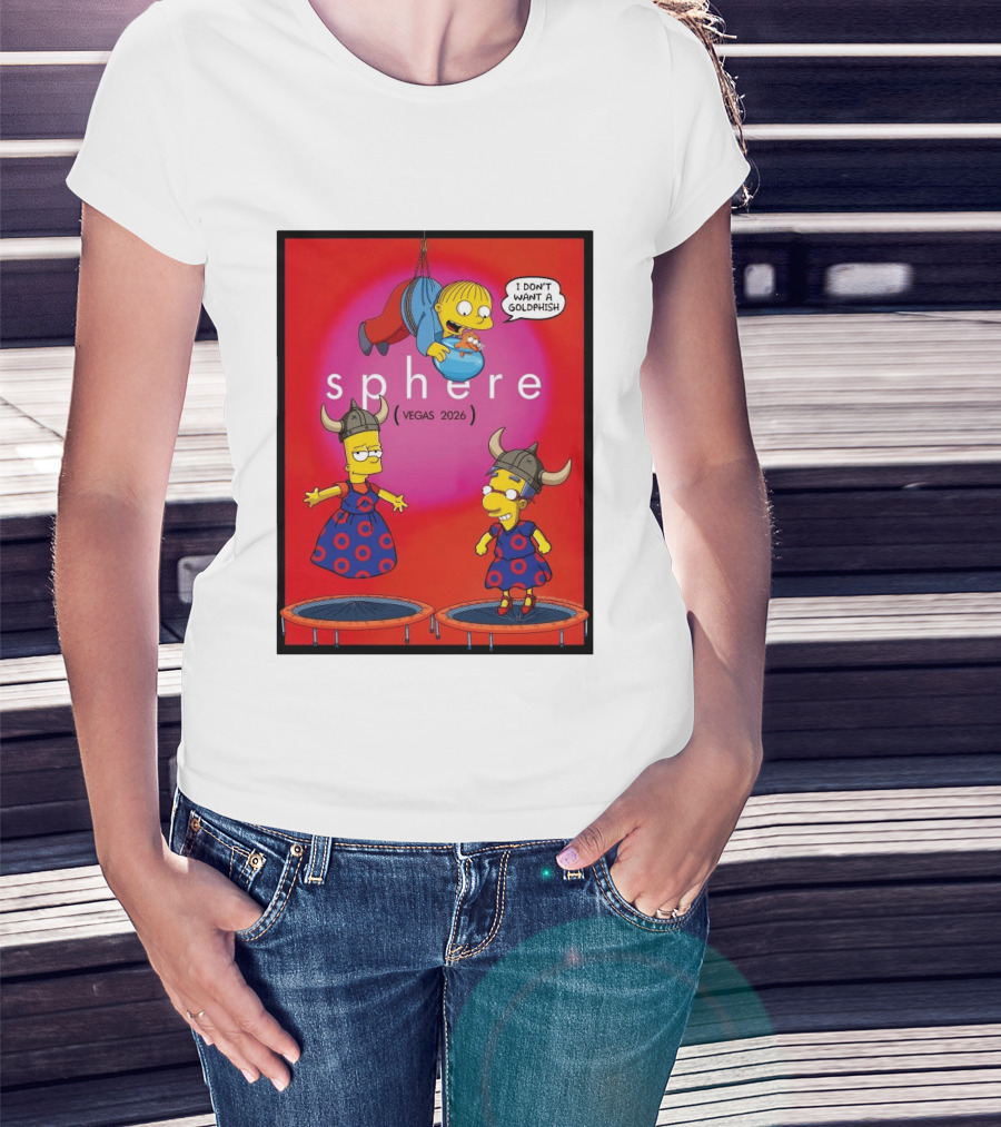 Phish X Simpsons Sphere Vegas 2026 Tour Goldfish Boogie New Springfield T-Shirt
