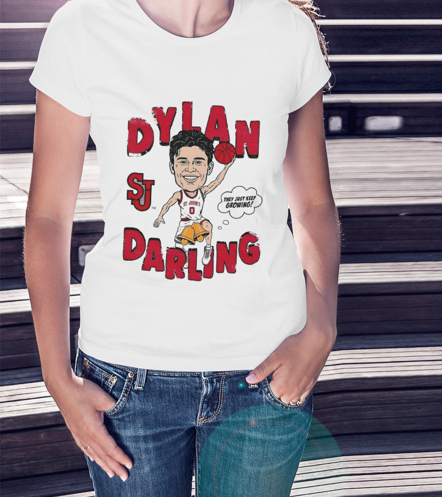 Dylan Darling St J Basketball Keep Growing Player Sketch T-Shirt