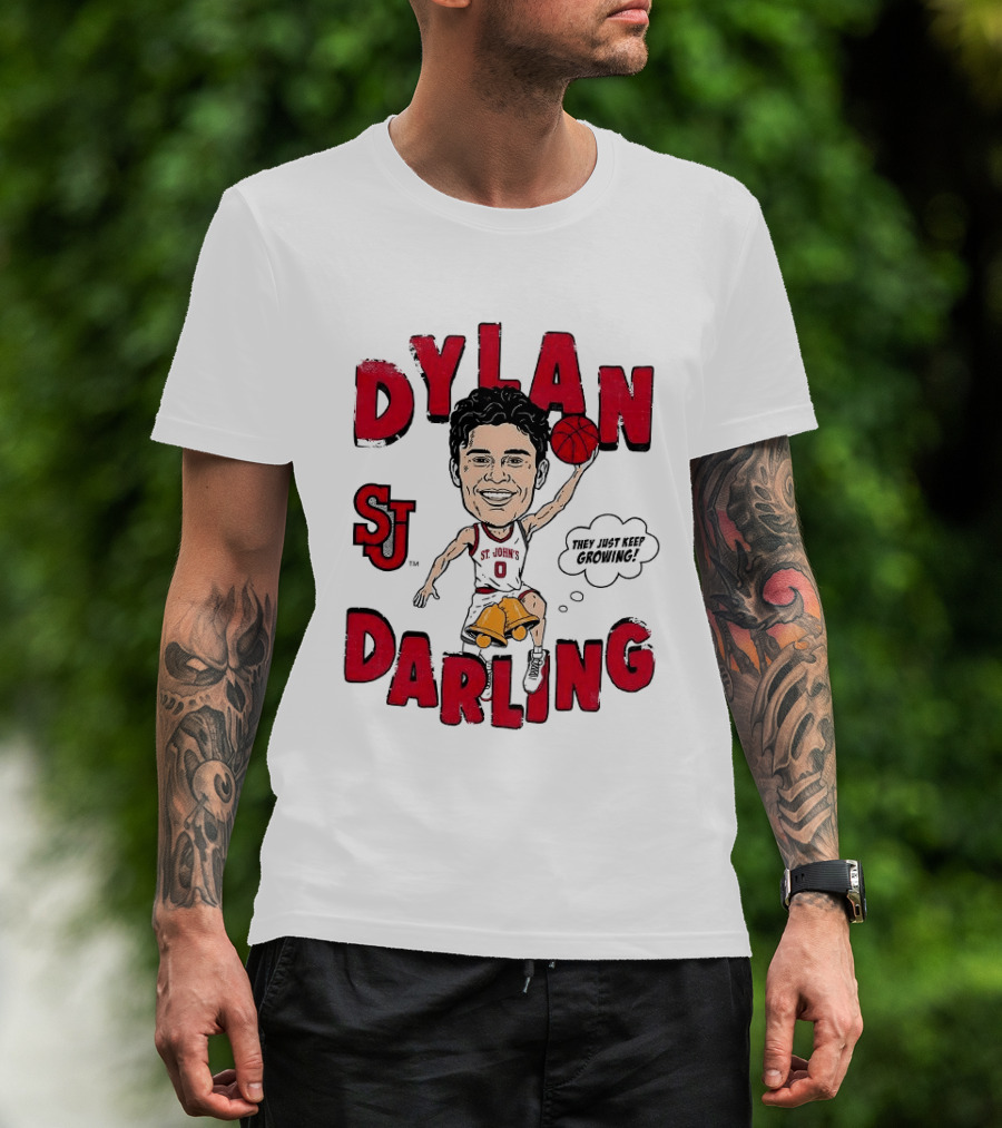 Dylan Darling St J Basketball Keep Growing Player Sketch T-Shirt