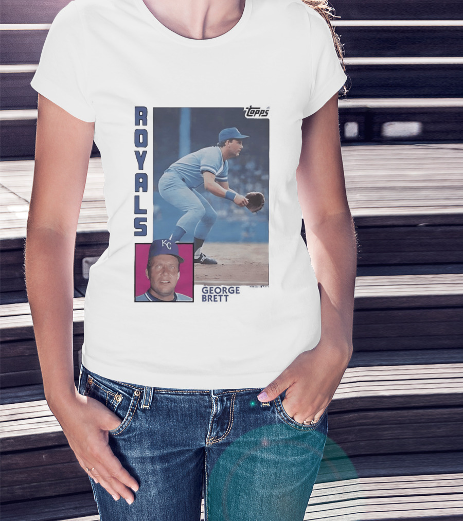 Kansas City Royals George Brett Topps 1984 Baseball Card T-Shirt
