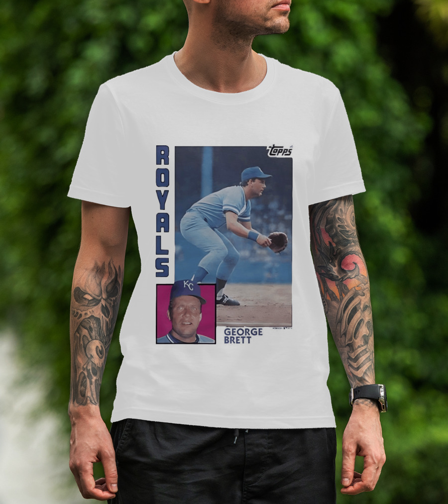 Kansas City Royals George Brett Topps 1984 Baseball Card T-Shirt