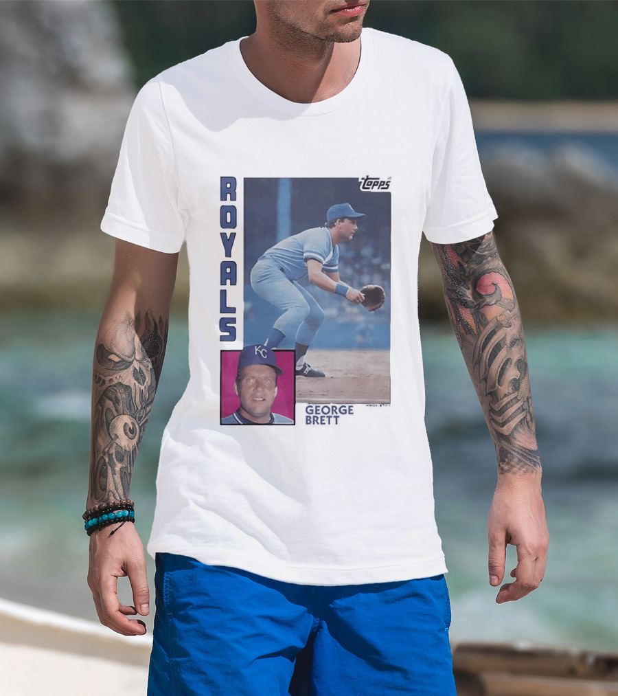 Kansas City Royals George Brett Topps 1984 Baseball Card T-Shirt