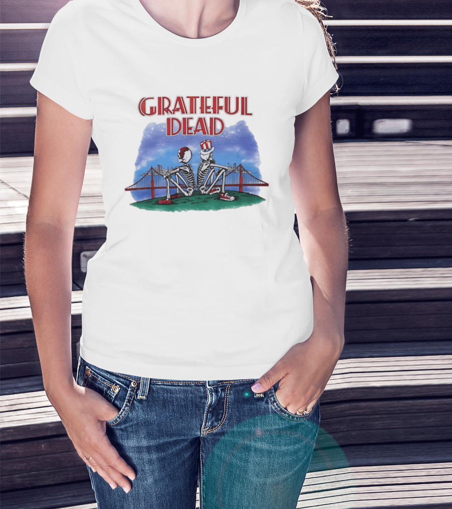 Grateful Dead Skeleton Bridge Scene T-Shirt
