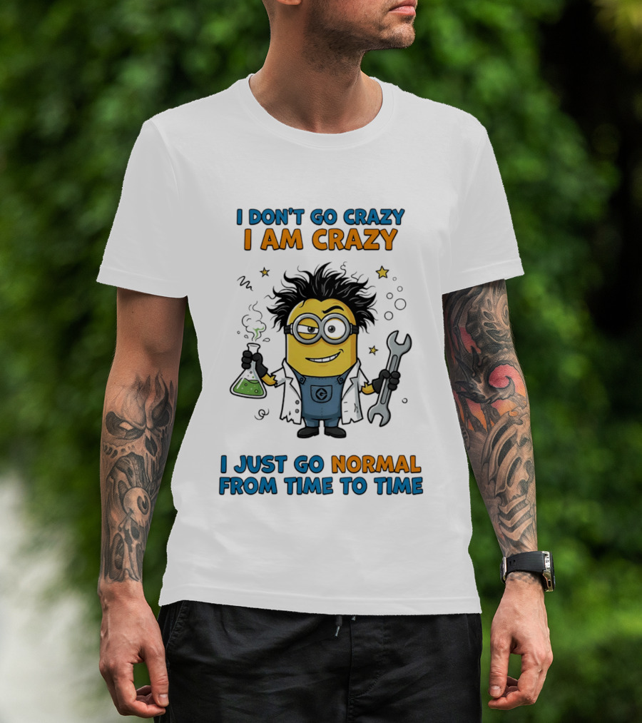 I Don't Go Crazy I Am Crazy Minion I Just Go Normal From Time To Time T-Shirt