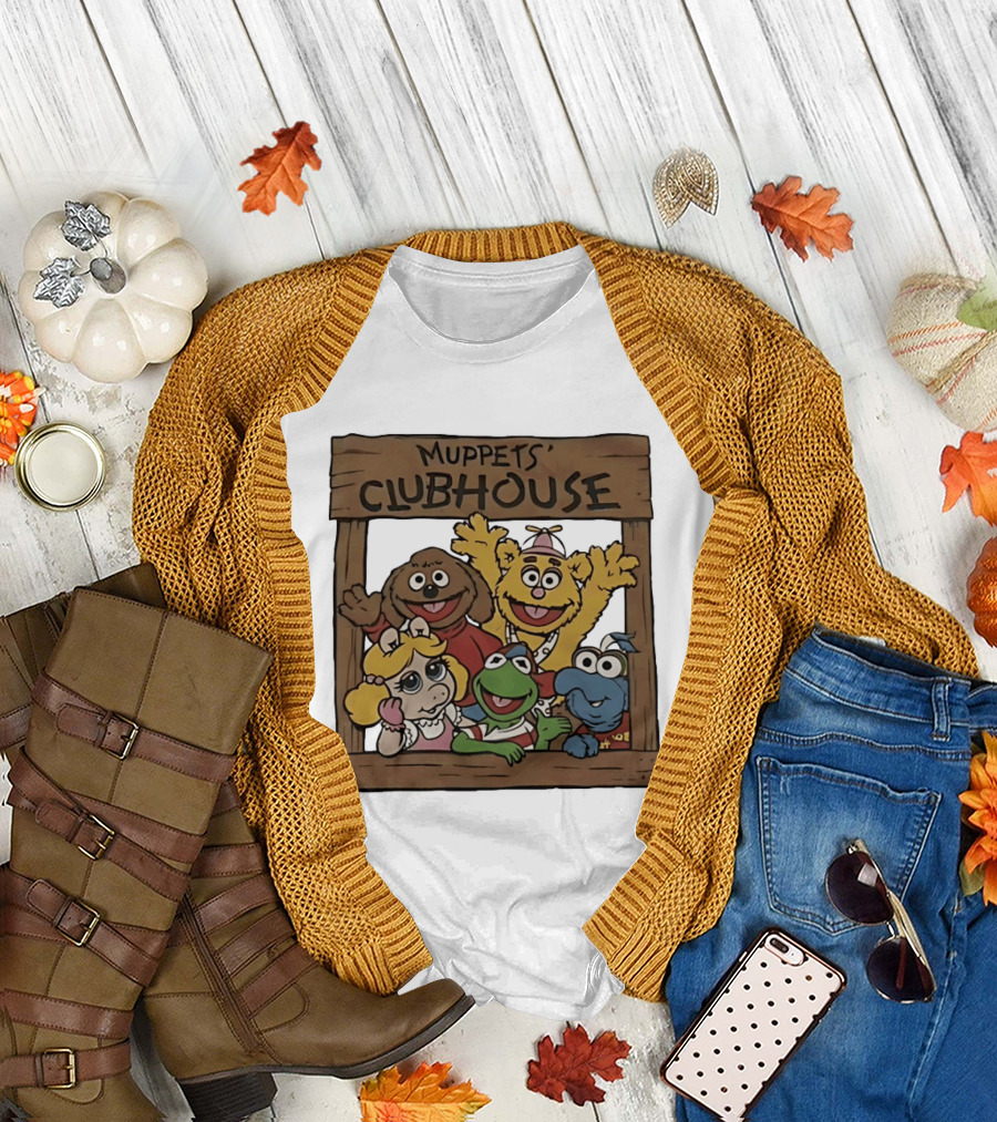 Muppets Clubhouse Characters Kermit Fozzie Gonzo Miss Piggy Rowlf T-Shirt