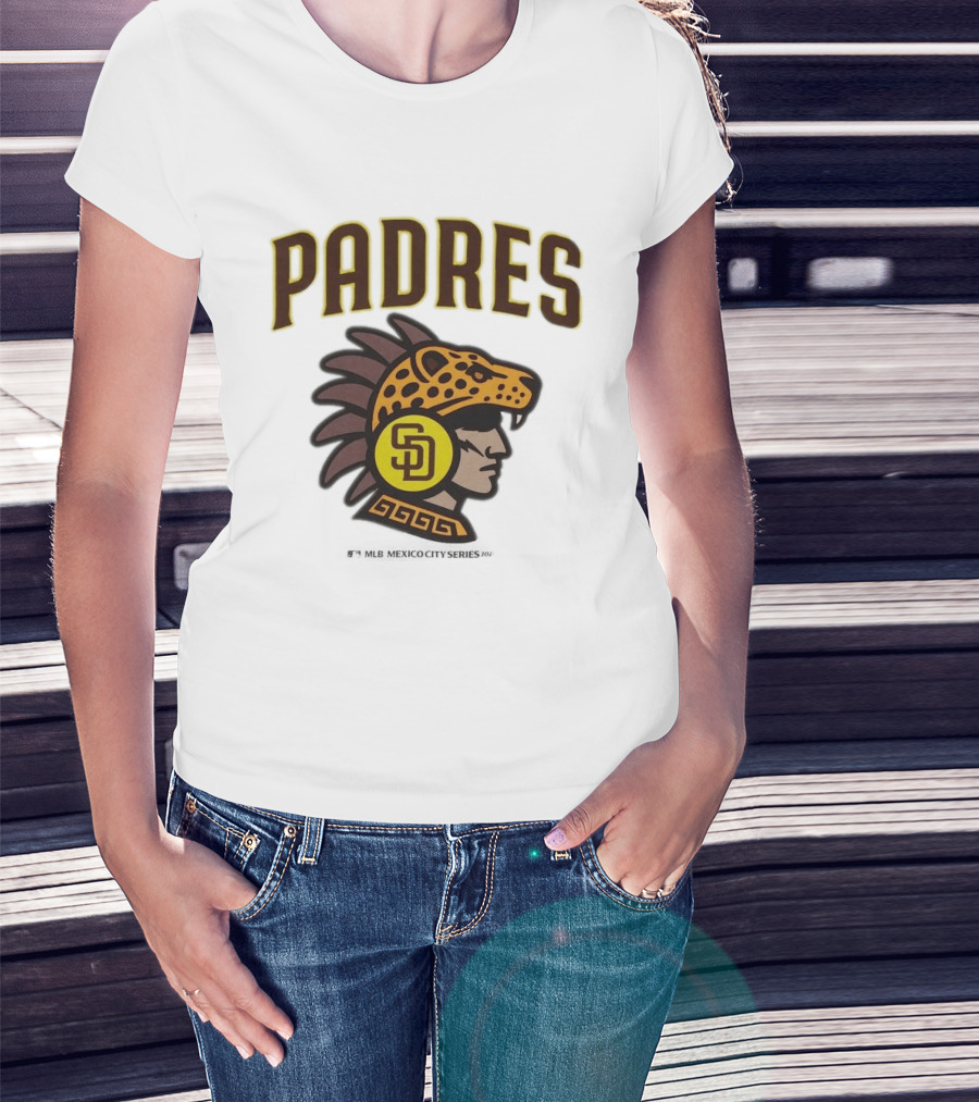San Diego Padres MLB Mexico City Series 2026 Aztec Jaguar Warrior T-Shirt