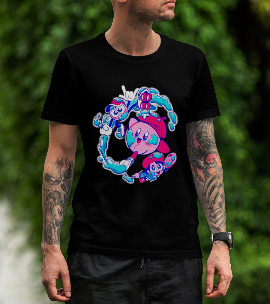 Paintbrush Pals Kirby Gooey Adeleine Art Adventure T-Shirt