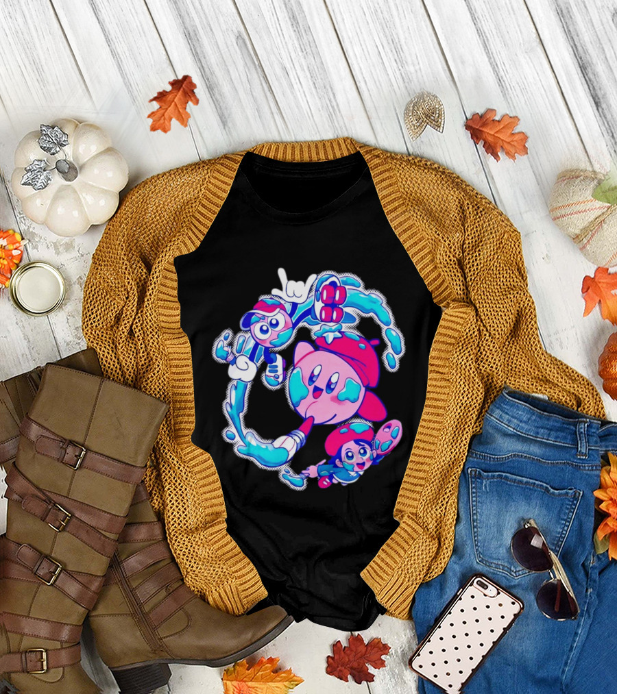Paintbrush Pals Kirby Gooey Adeleine Art Adventure T-Shirt