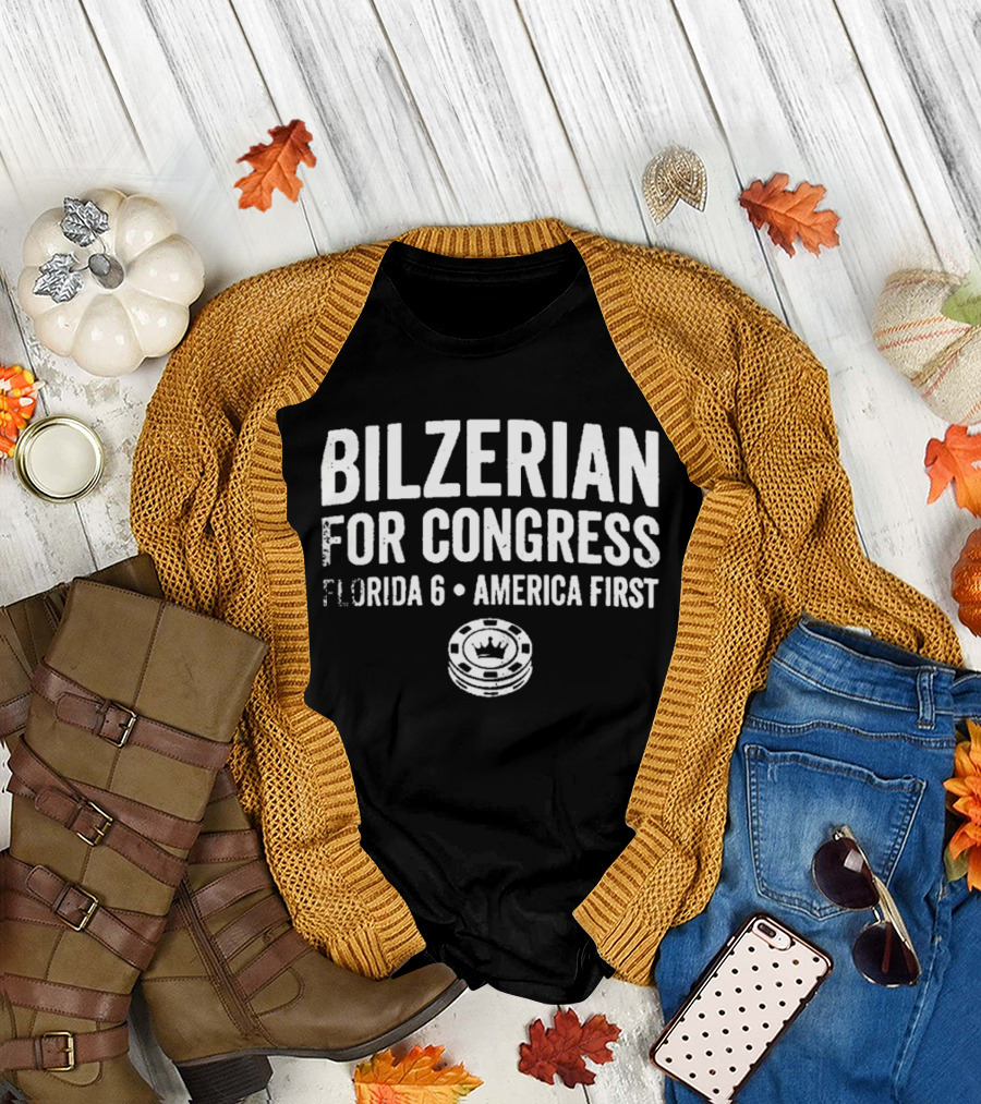 Bilzerian For Congress Florida 6 America First Poker Chip T-Shirt