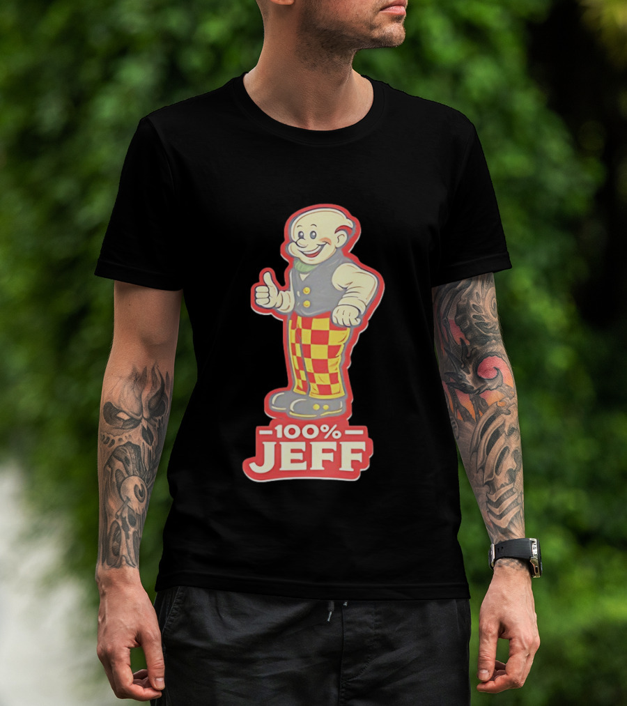 100 Percent Jeff Thumbs Up Character Checker Pants T-Shirt