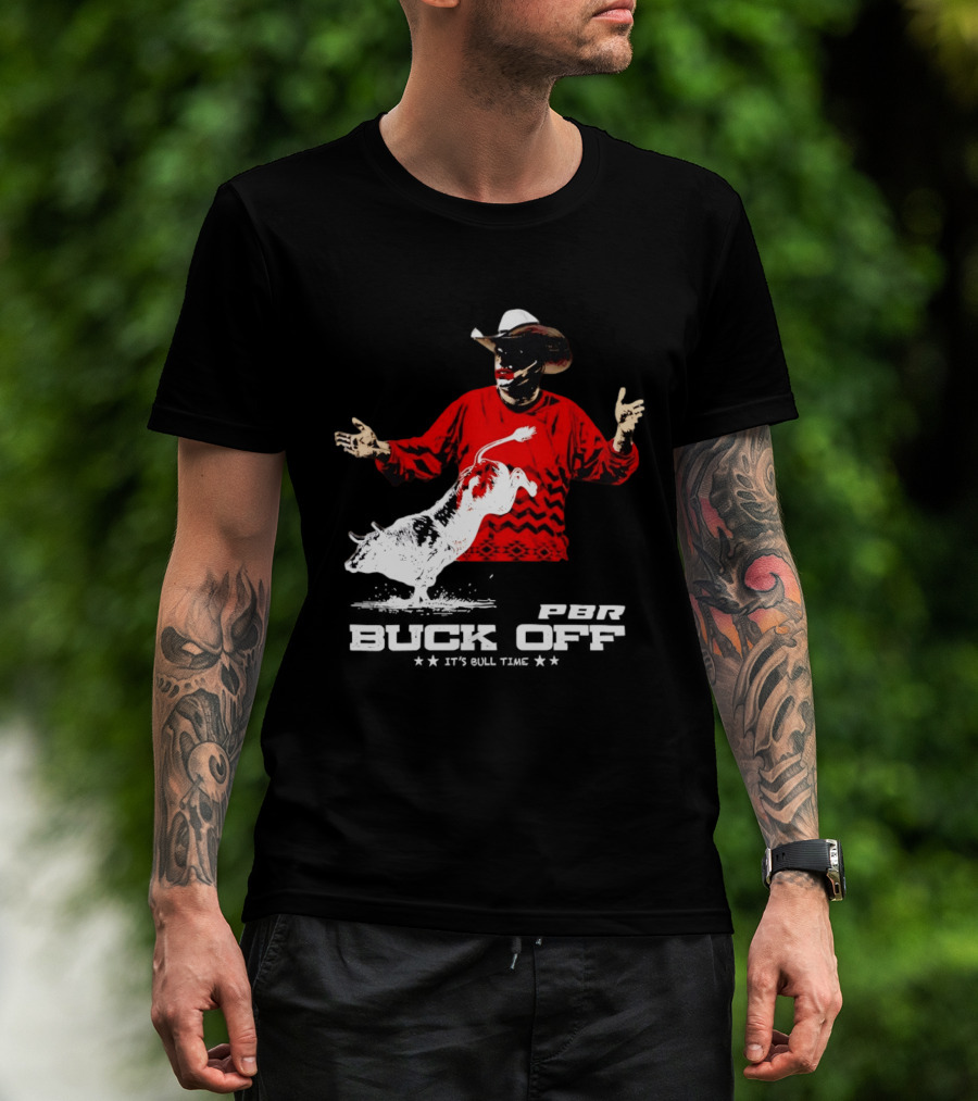 PBR Flint Buck Off It's Bull Time Cowboy Hat Bull Rider Red Sweater T-Shirt