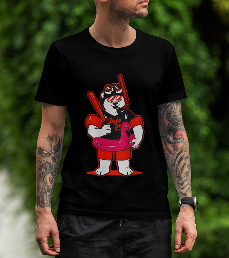 Pete Alonso 25 Polar Bear Flamingo Float New York Mets Cartoon T-Shirt