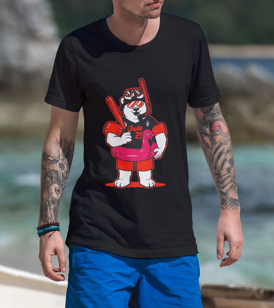 Pete Alonso 25 Polar Bear Flamingo Float New York Mets Cartoon T-Shirt