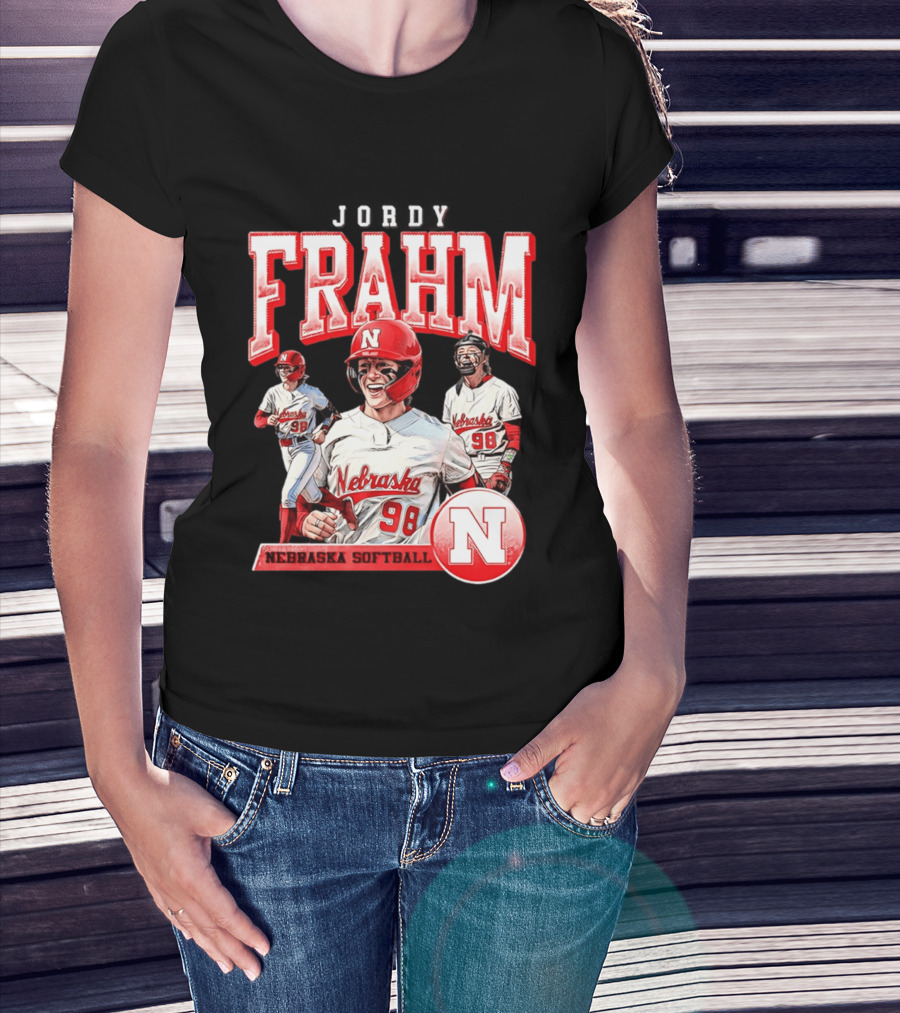 Jordy Frahm Nebraska Softball 98 Player Vintage 90s T-Shirt