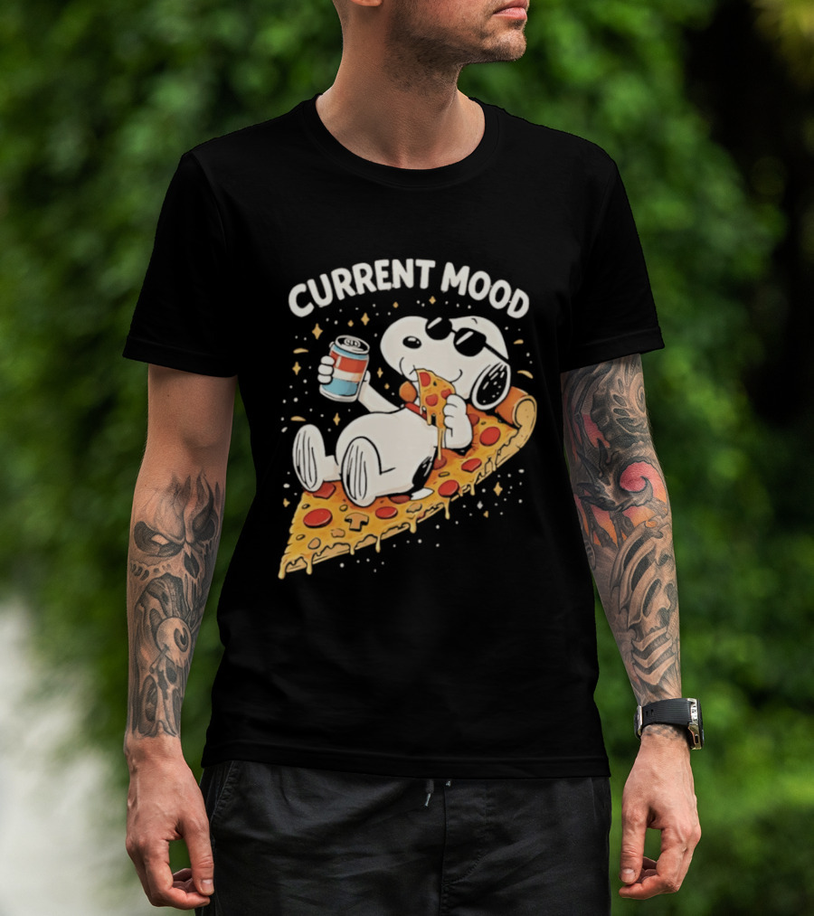 Current Mood Snoopy Relaxing Eating Pizza On A Slice T-Shirt