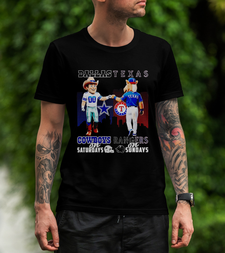 Dallas Texas Cowboys Rangers Skyline Texas Rangers T-Shirt