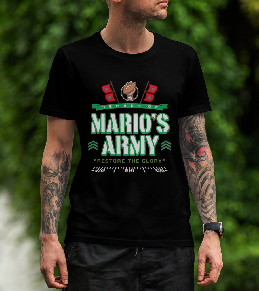Member Of Mario's Army Restore The Glory Football Flags T-Shirt