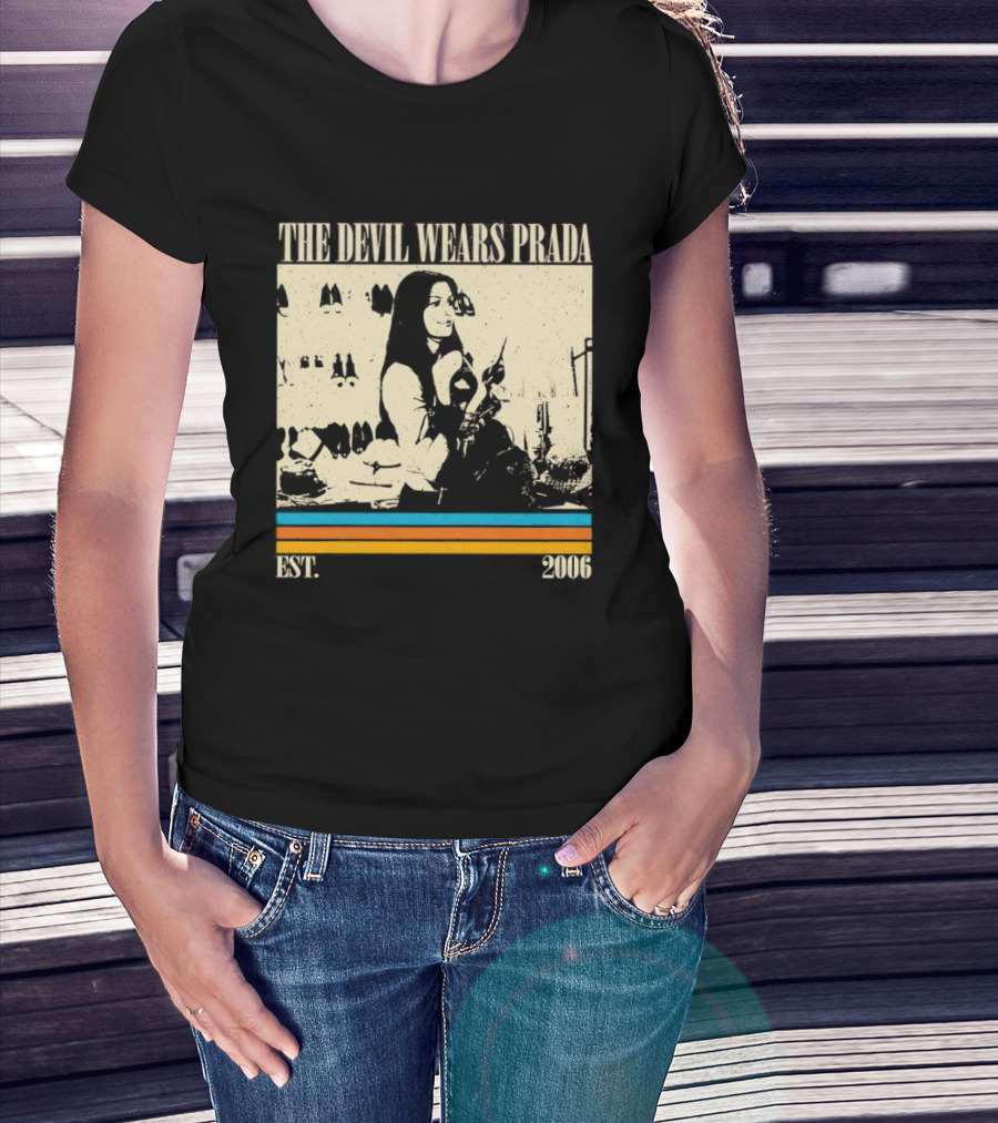 The Devil Wears Prada EST 2006 Vintage Style Retro Stripes T-Shirt