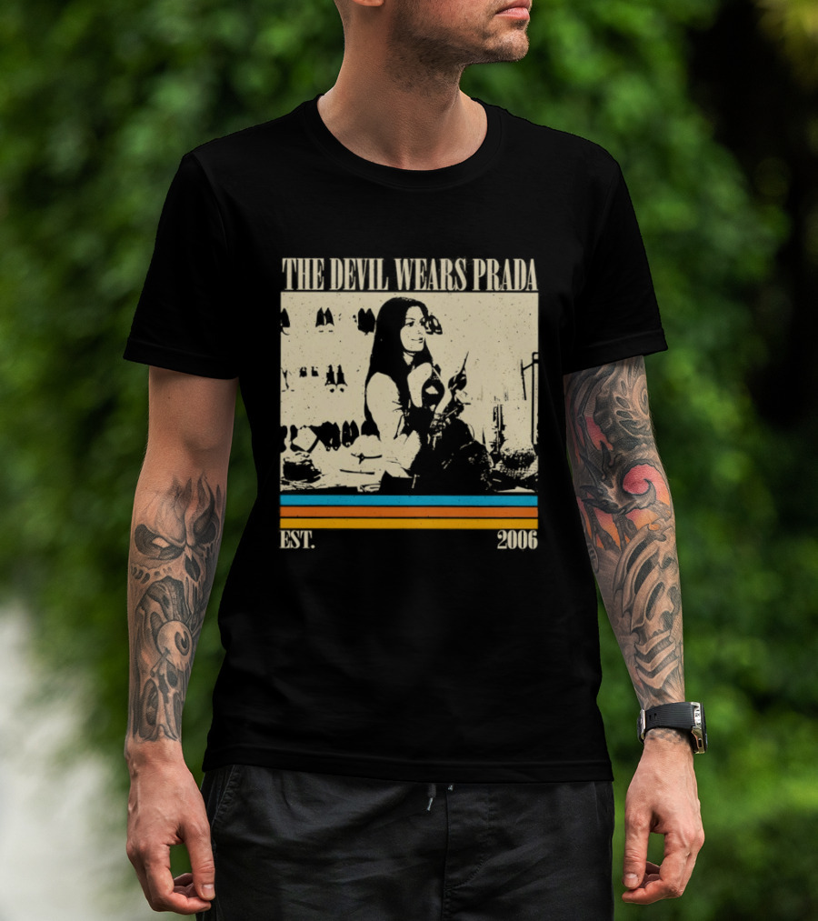 The Devil Wears Prada EST 2006 Vintage Style Retro Stripes T-Shirt
