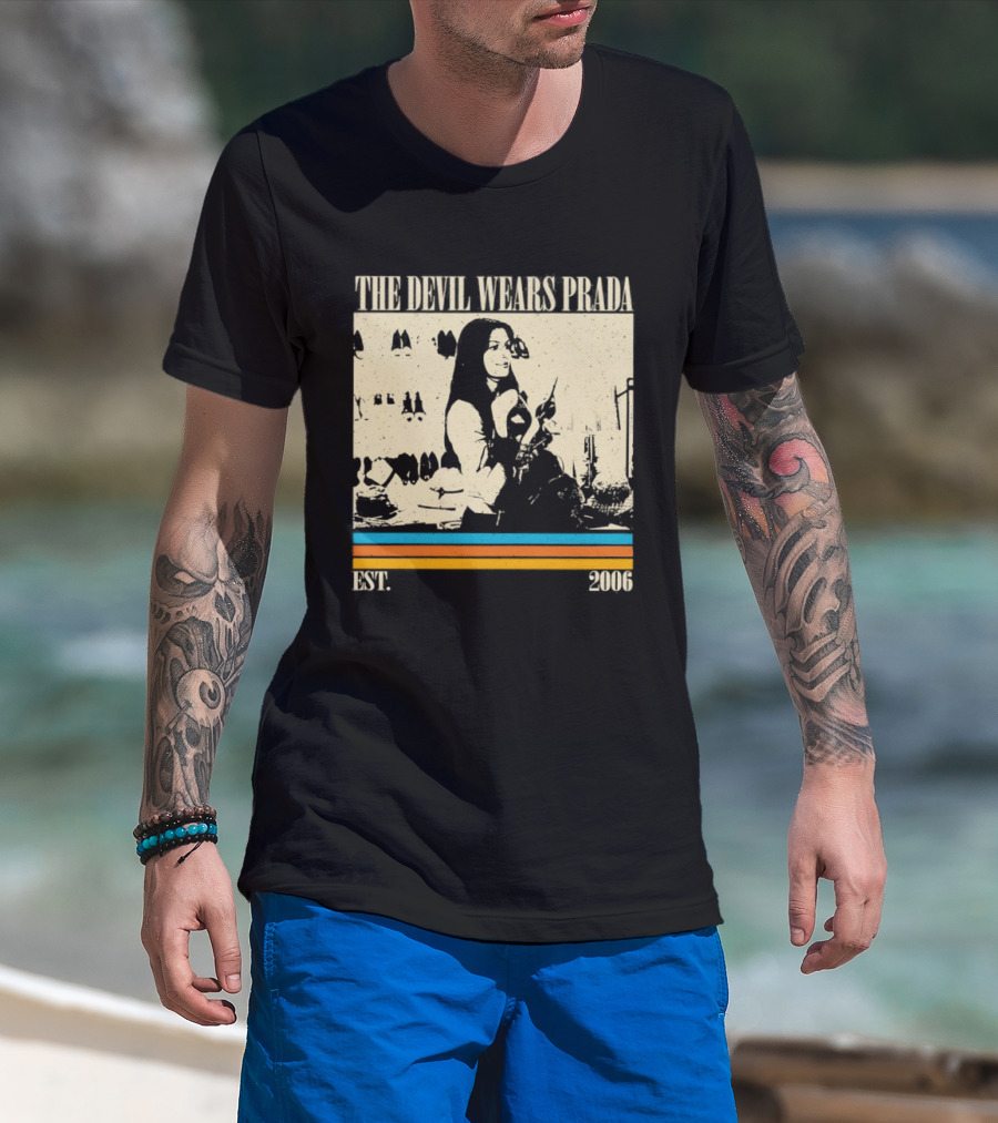 The Devil Wears Prada EST 2006 Vintage Style Retro Stripes T-Shirt