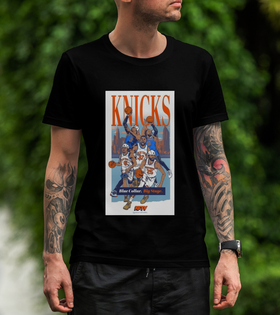 New York Knicks Blue Collar Big Stage Against All Odds Basketball Players T-Shirt