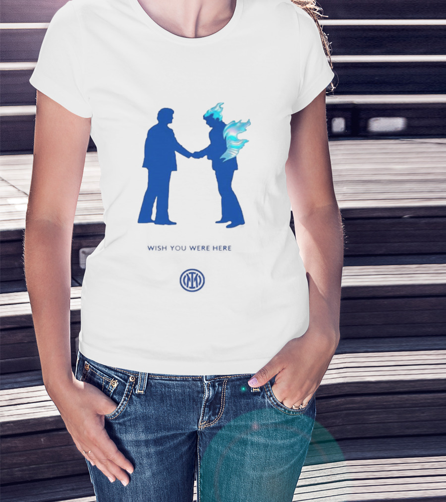 Inter Milan Pink Floyd Wish You Were Here Blue Silhouettes Iconic Collaboration T-Shirt