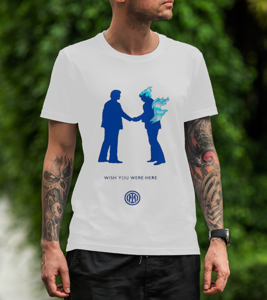 Inter Milan Pink Floyd Wish You Were Here Blue Silhouettes Iconic Collaboration T-Shirt