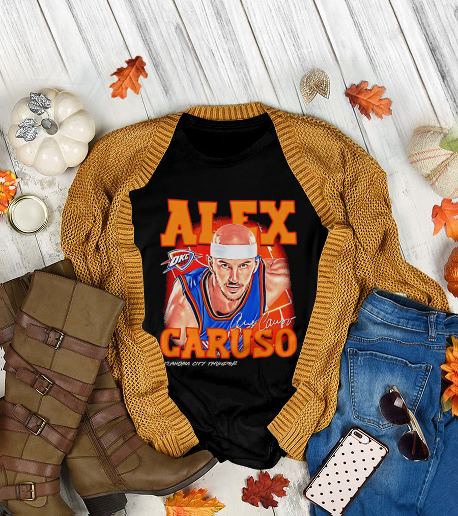 Alex Caruso Oklahoma City Thunder OKC Basketball Airbrush T-Shirt