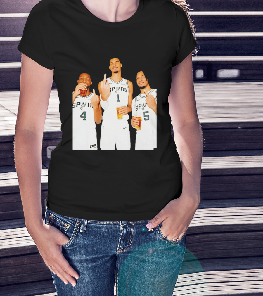 San Antonio Spurs Trinity Beers And Middle Finger Gesture T-Shirt