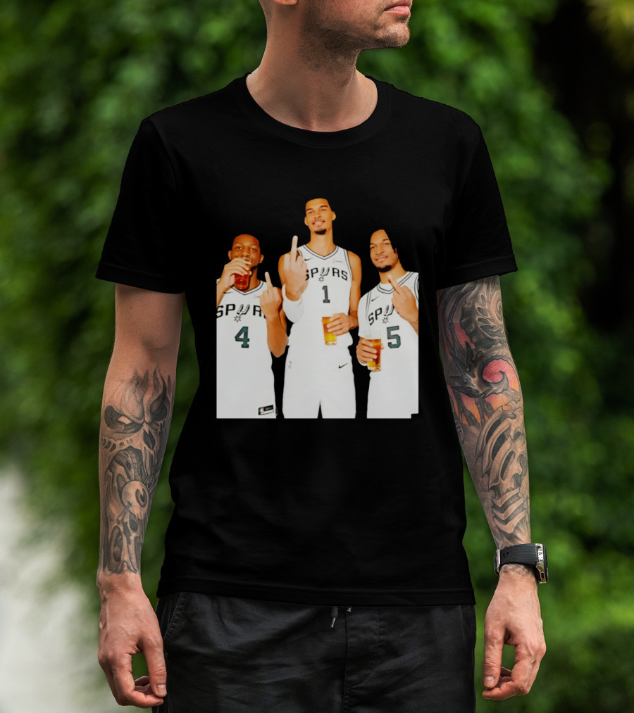 San Antonio Spurs Trinity Beers And Middle Finger Gesture T-Shirt