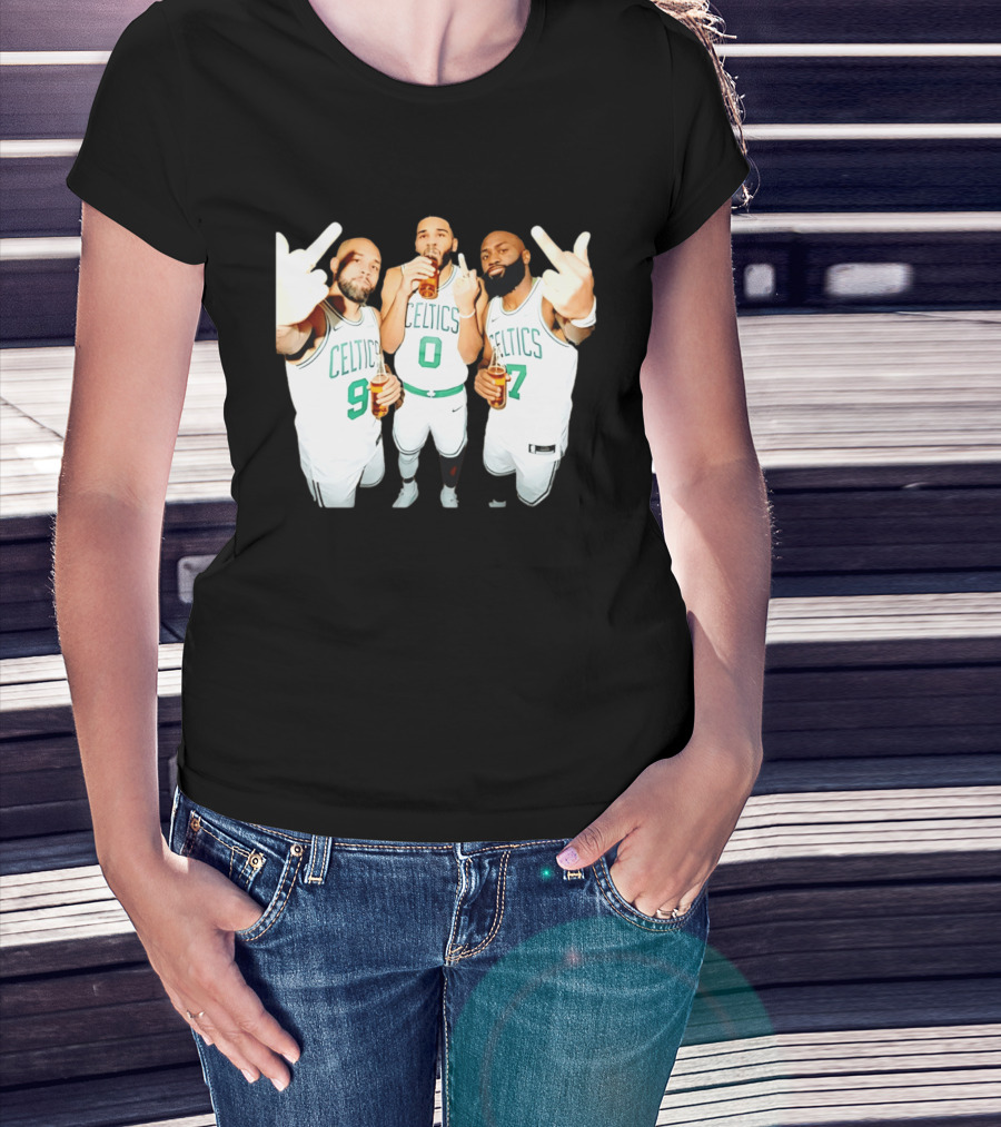 Boston Celtics Players Trinity Middle Finger Beers Humor T-Shirt
