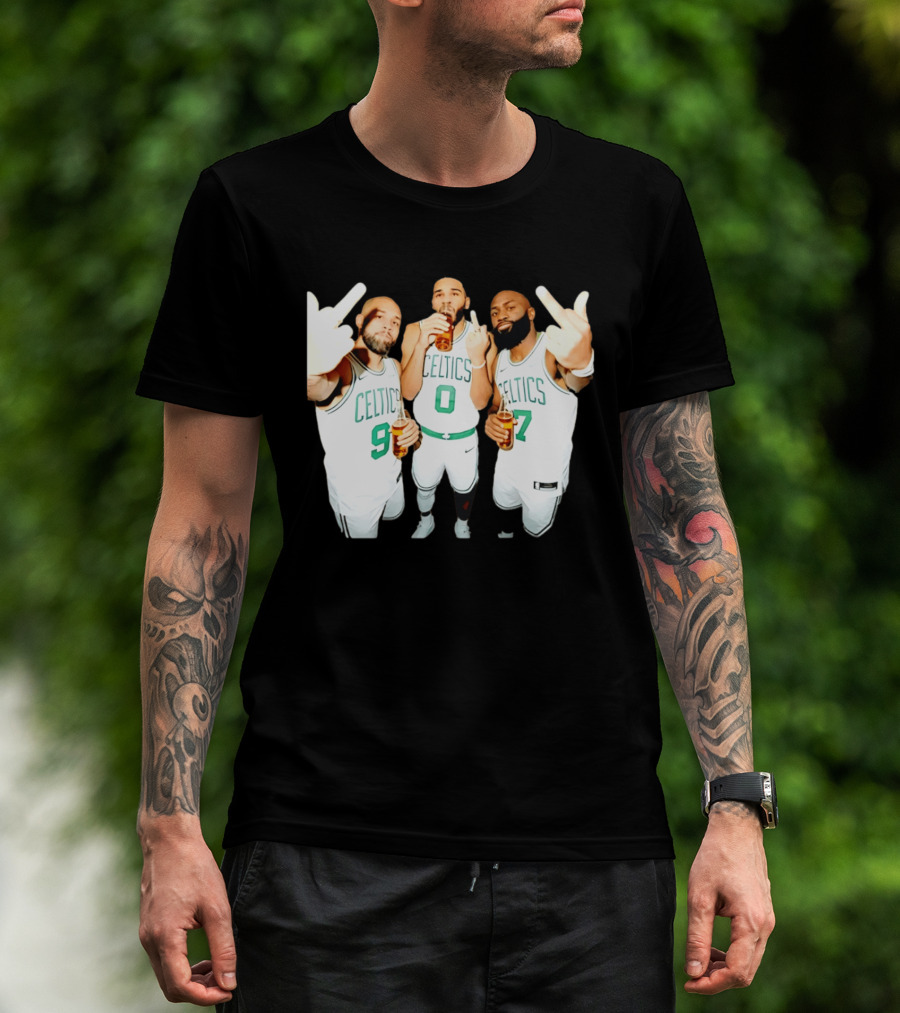Boston Celtics Players Trinity Middle Finger Beers Humor T-Shirt