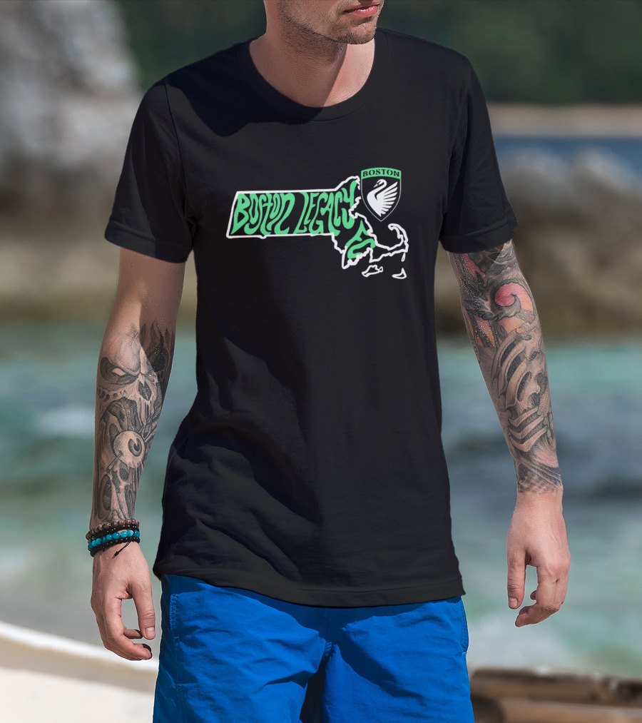 Boston Legacy FC Groovy Massachusetts Swan Crest T-Shirt