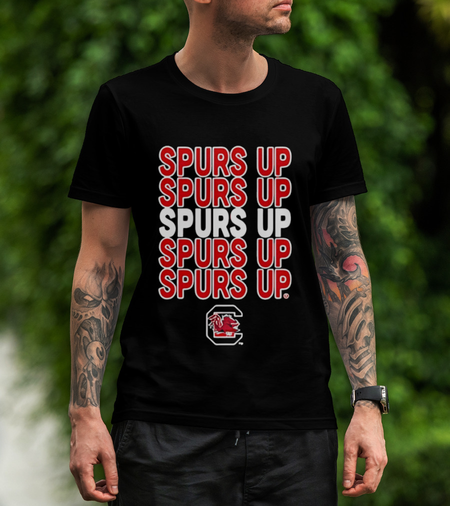 Spurs Up South Carolina Gamecocks C Logo Repeated T-Shirt