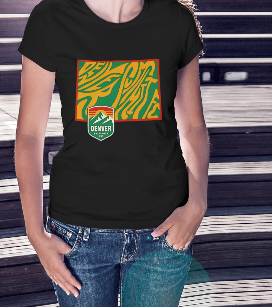 Denver Summit FC Groovy State Vibrant Mountain Soccer Club T-Shirt