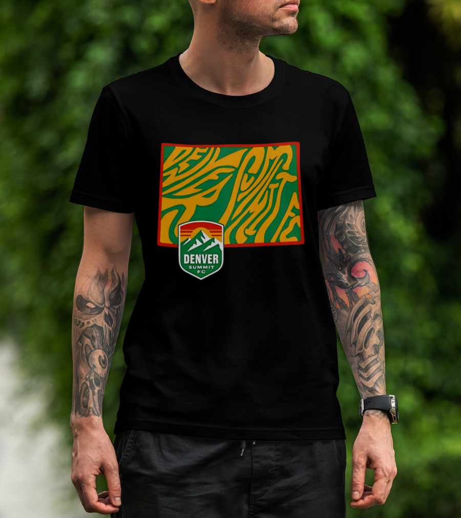 Denver Summit FC Groovy State Vibrant Mountain Soccer Club T-Shirt