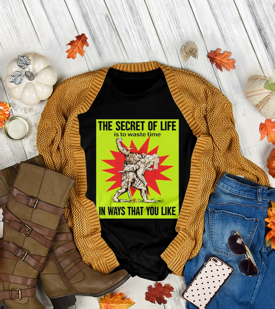 The Secret of Life is to Waste Time in Ways That You Like Comic Style Red Burst T-Shirt