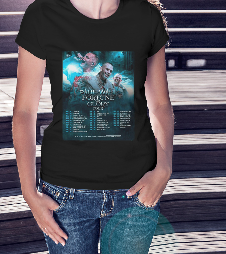 Paul Wall Fortune And Glory Tour 2026 Dates And Locations T-Shirt