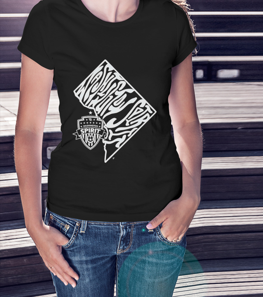 Washington Spirit Groovy Text Art With Team T-Shirt